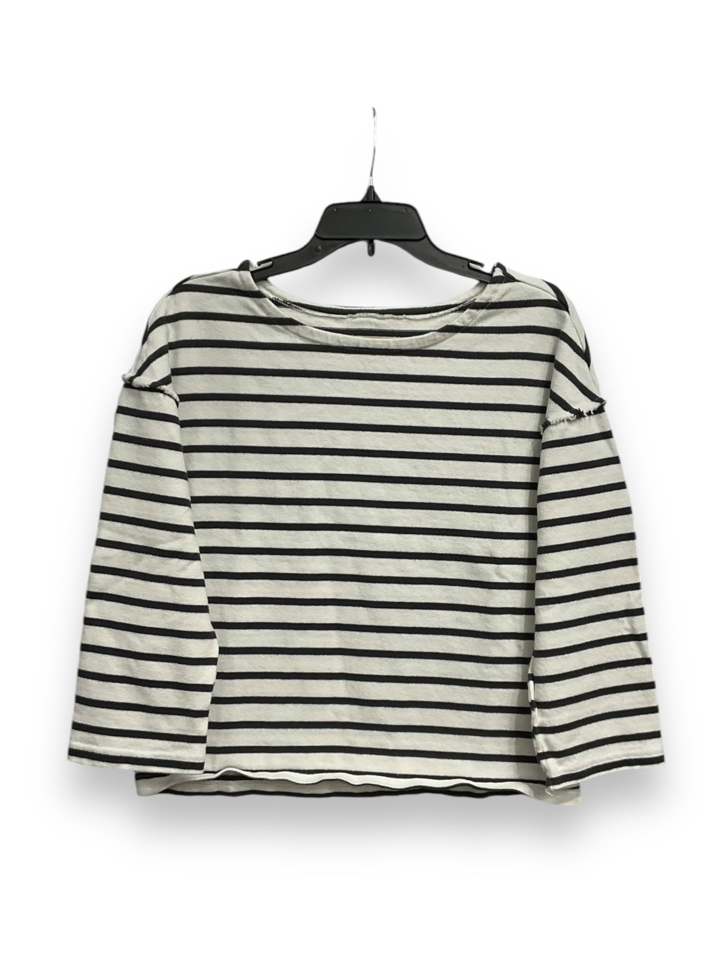 Top 3/4 Sleeve By Madewell In Striped Pattern, Size: M