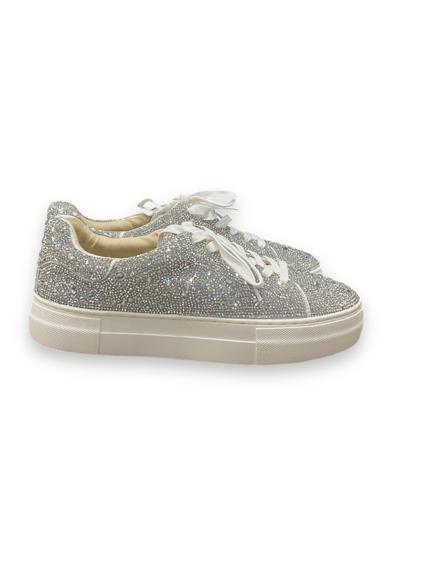 Shoes Sneakers By Betsey Johnson In Silver, Size: 9