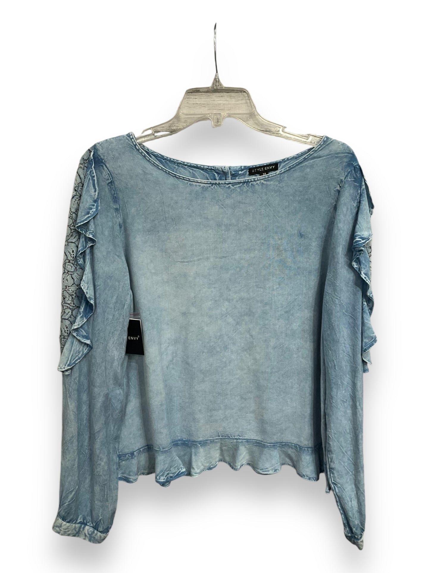 Top Long Sleeve By Style Envy In Blue, Size: M