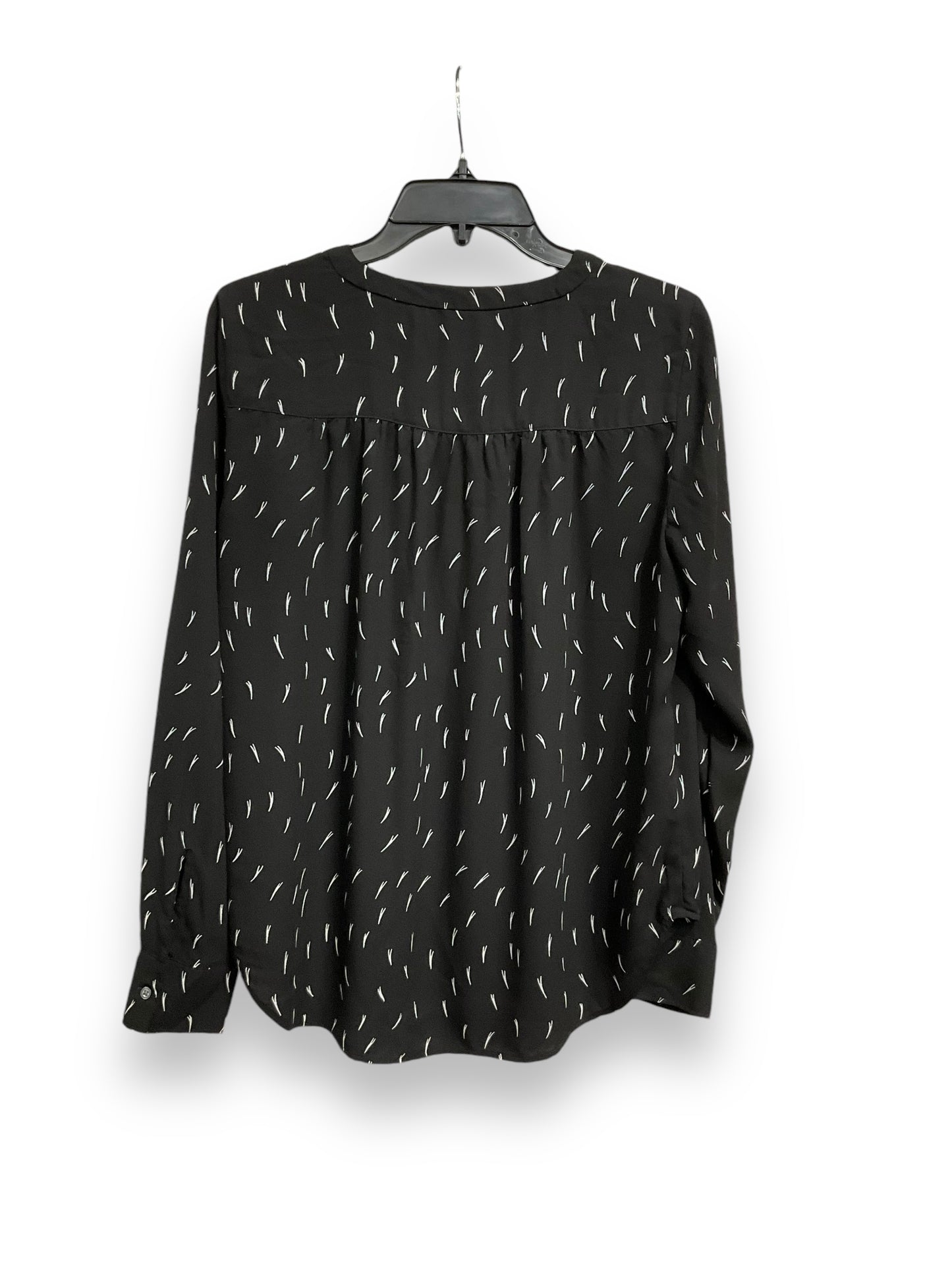 Blouse Long Sleeve By Loft In Black & White, Size: S