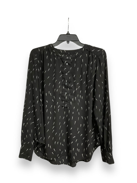 Blouse Long Sleeve By Loft In Black & White, Size: S