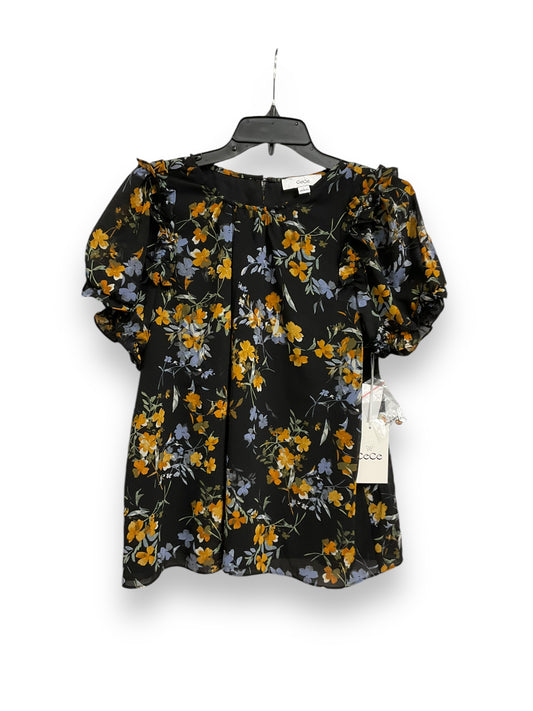 Top Short Sleeve By Cece In Floral Print, Size: L