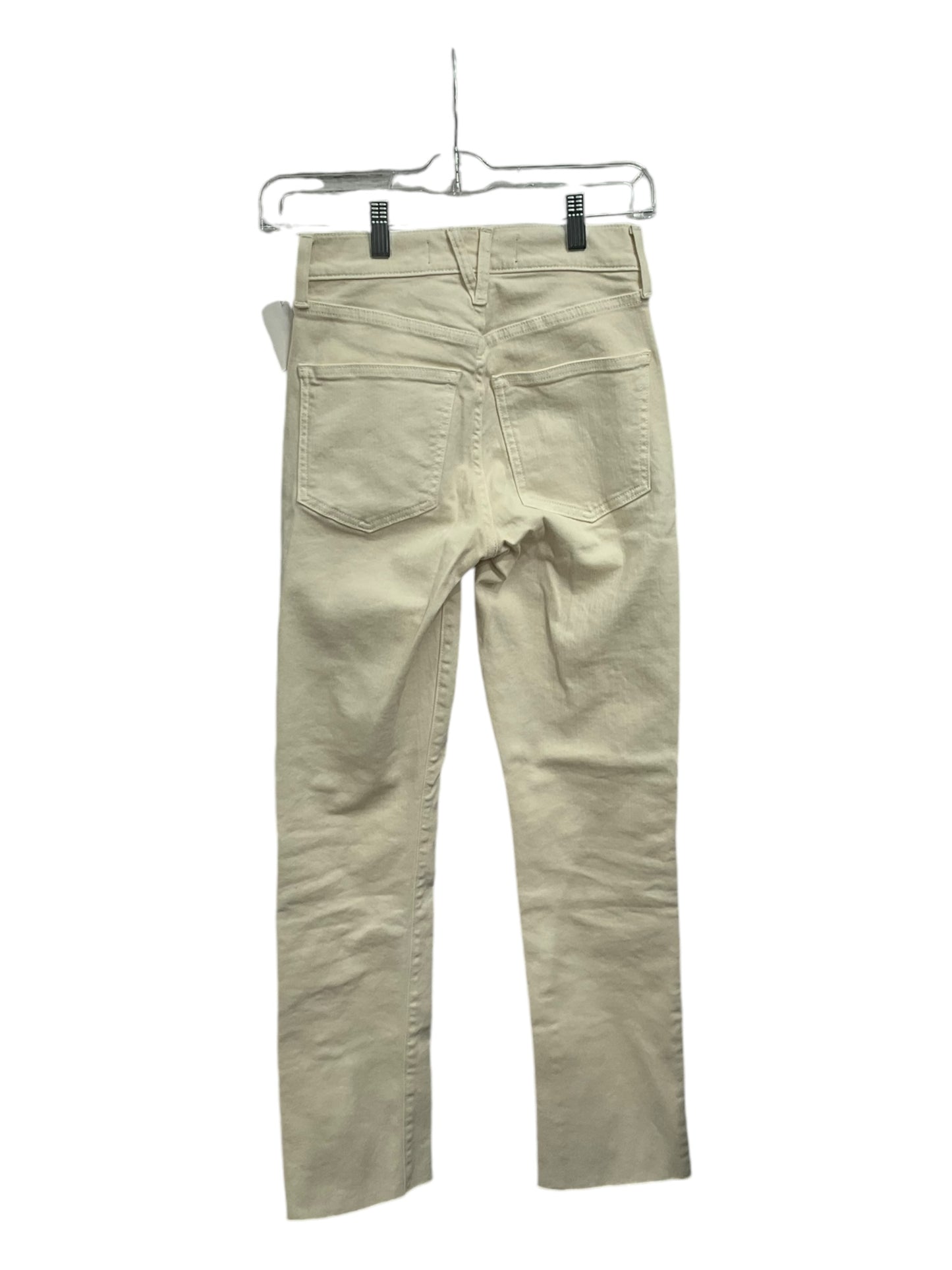 Jeans Straight By Veronica Beard In Cream, Size: Xxs