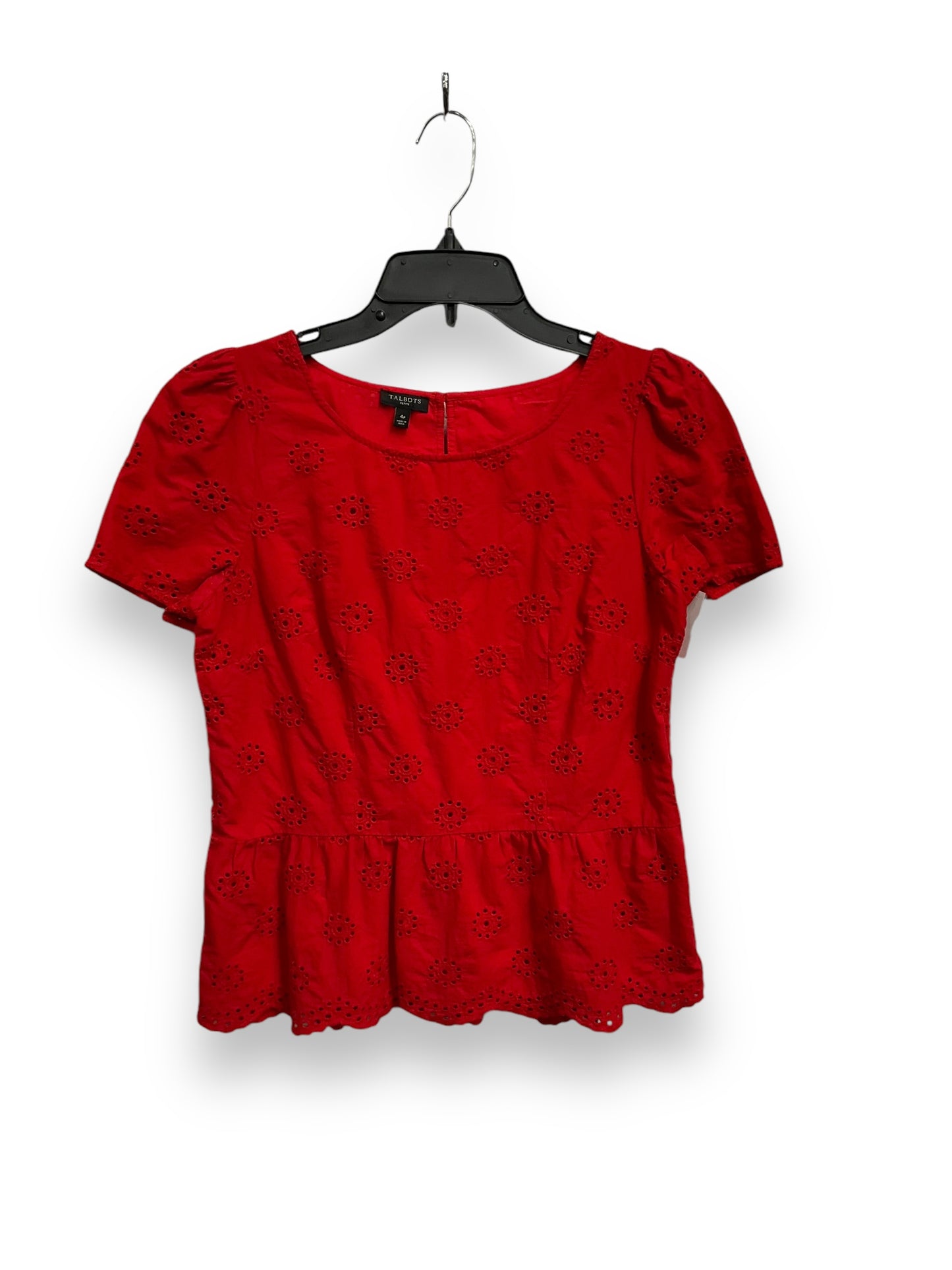 Top Short Sleeve By Talbots In Red, Size: S