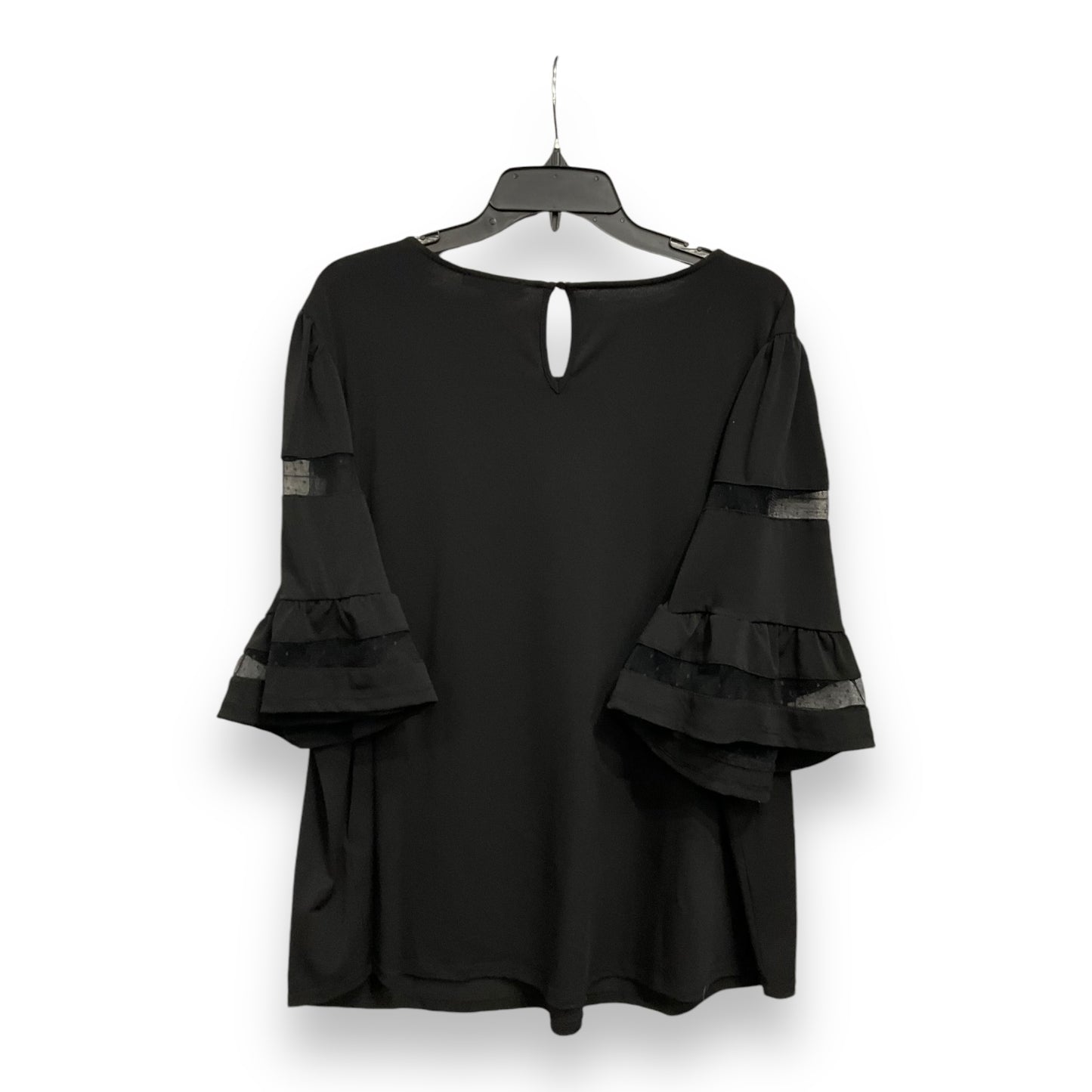 Top Short Sleeve By Adrianna Papell In Black, Size: 2x