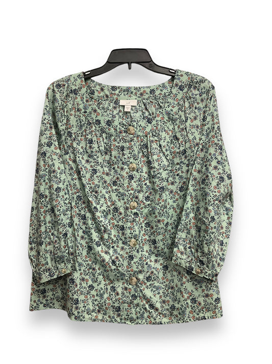 Top Long Sleeve By J. Jill In Floral Print, Size: Xs