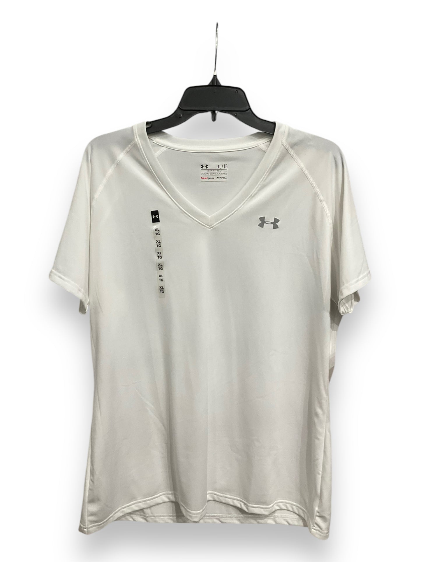 Athletic Top Short Sleeve By Under Armour In White, Size: Xl