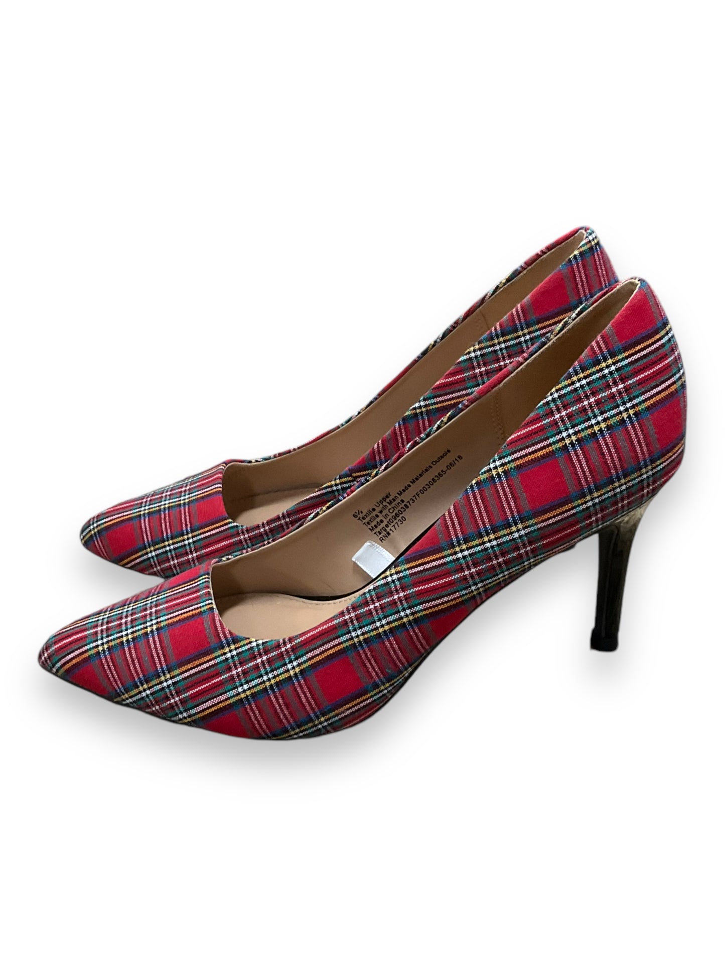 Shoes Heels Stiletto By A New Day In Plaid Pattern, Size: 6.5