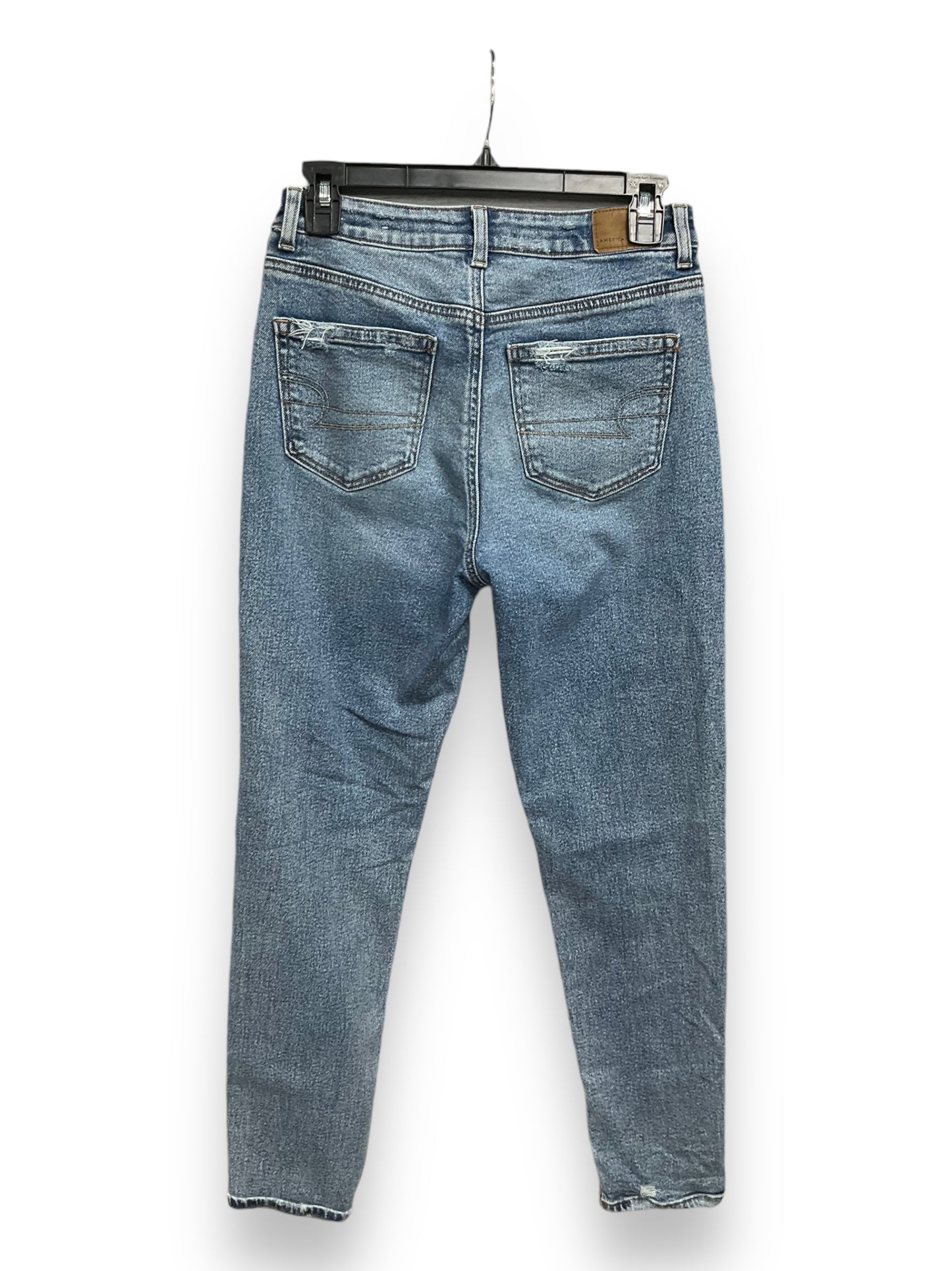 Jeans Straight By American Eagle In Blue Denim, Size: 2