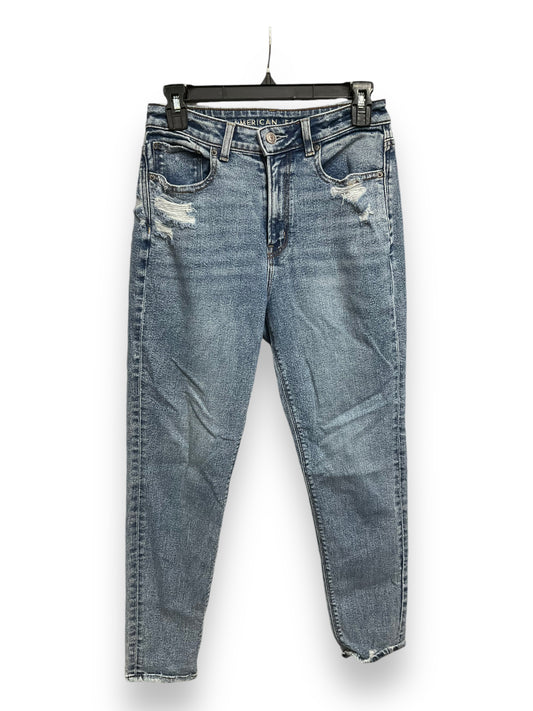 Jeans Straight By American Eagle In Blue Denim, Size: 2