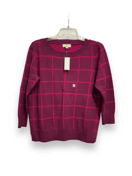 Sweater By Loft In Plaid Pattern, Size: S