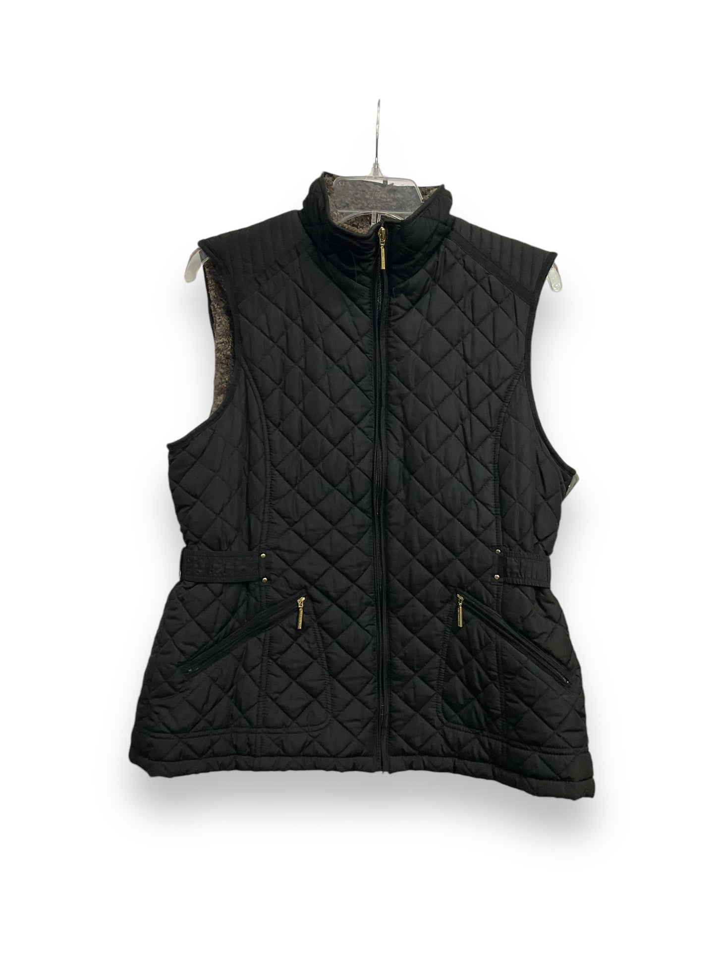 Vest Puffer & Quilted By Weatherproof In Black, Size: L