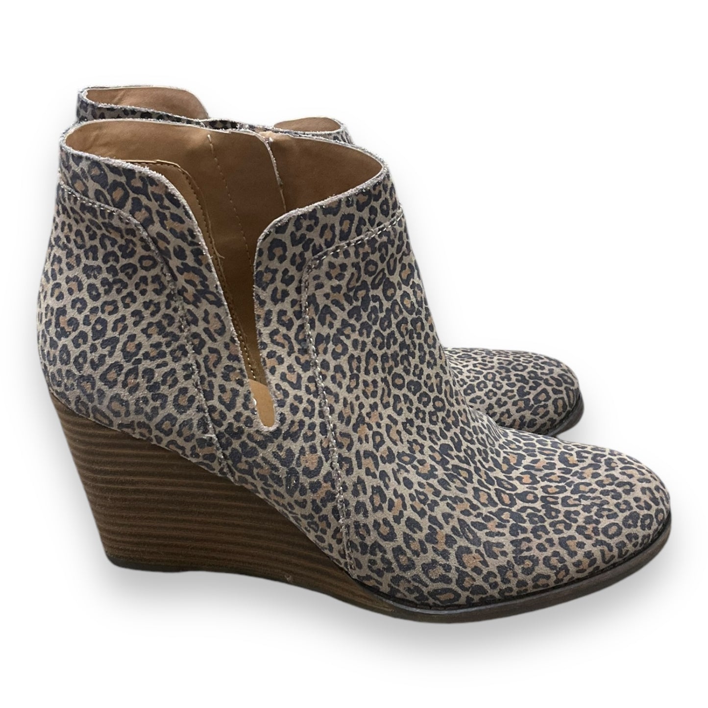 Boots Ankle Heels By Lucky Brand In Animal Print, Size: 8