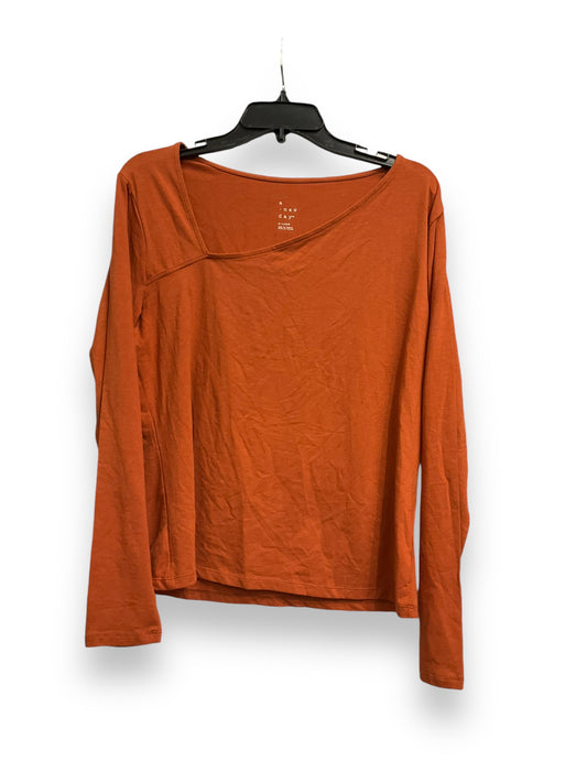 Top Long Sleeve Basic By A New Day In Orange, Size: Xl