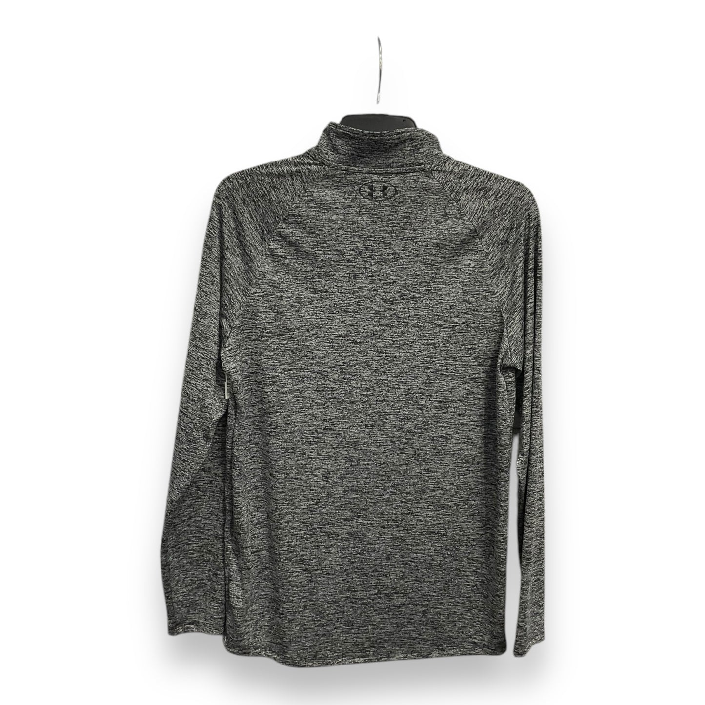 Athletic Top Long Sleeve Collar By Under Armour In Grey, Size: S