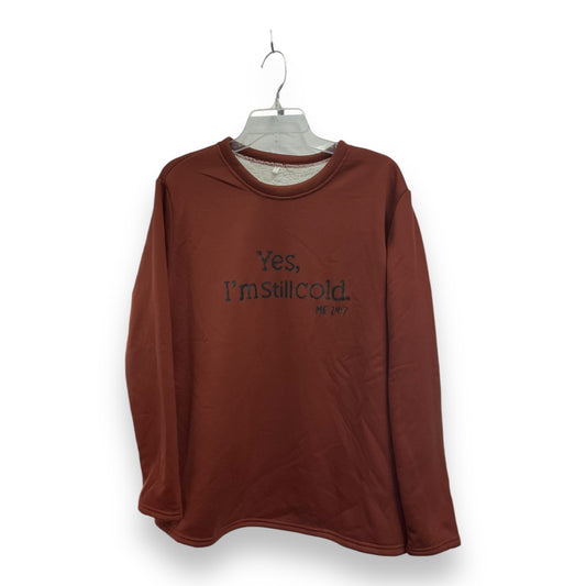 Sweatshirt Crewneck By Clothes Mentor In Brown, Size: L