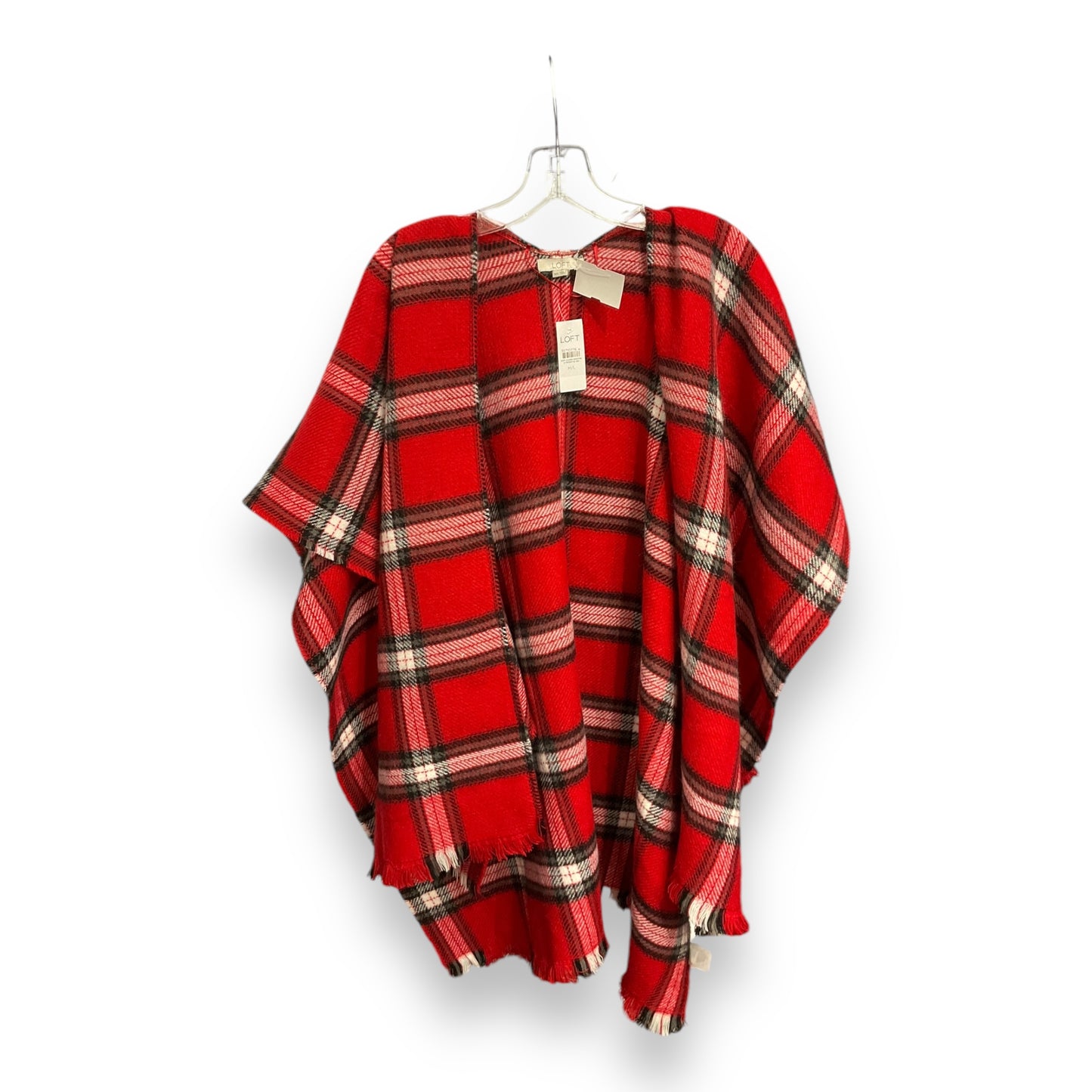 Poncho By Loft In Plaid Pattern, Size: L