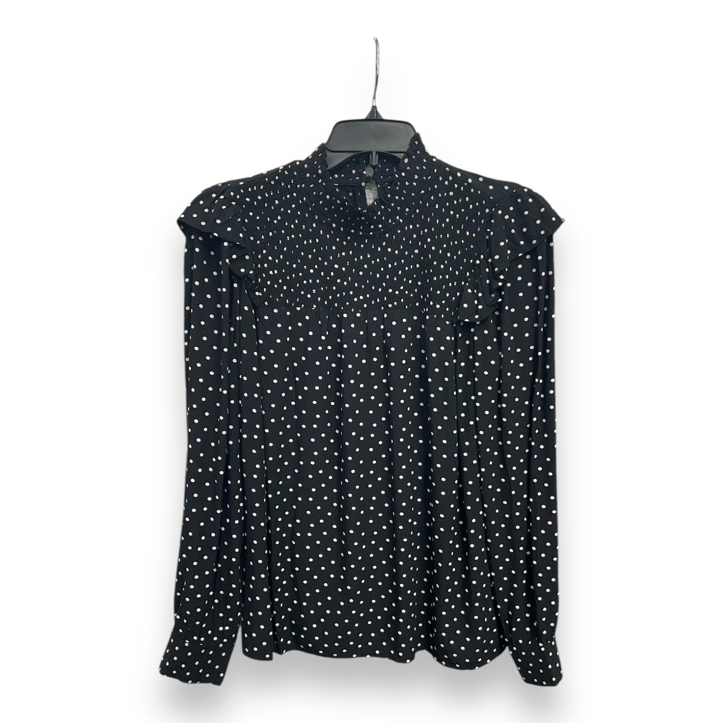 Blouse Long Sleeve By Loft In Polkadot Pattern, Size: Xs