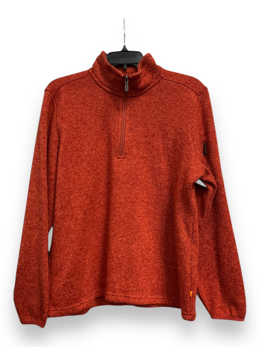 Athletic Top Long Sleeve Collar By Orvis In Orange, Size: L