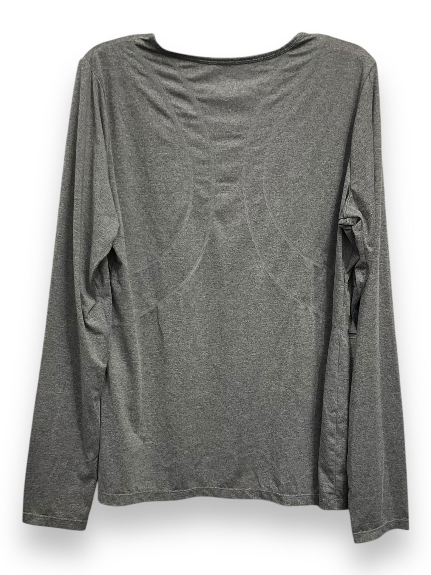 Athletic Top Long Sleeve Crewneck By Reebok In Grey, Size: Xl