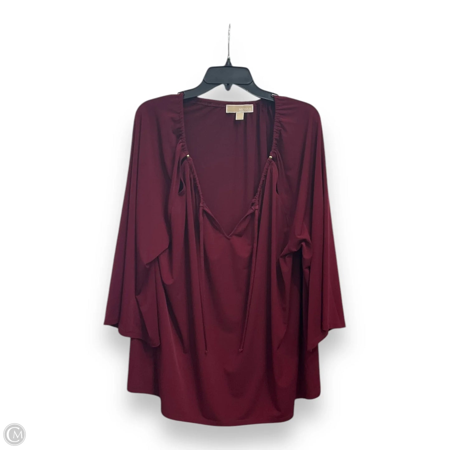 Top Long Sleeve By Michael By Michael Kors In Maroon, Size: 3x