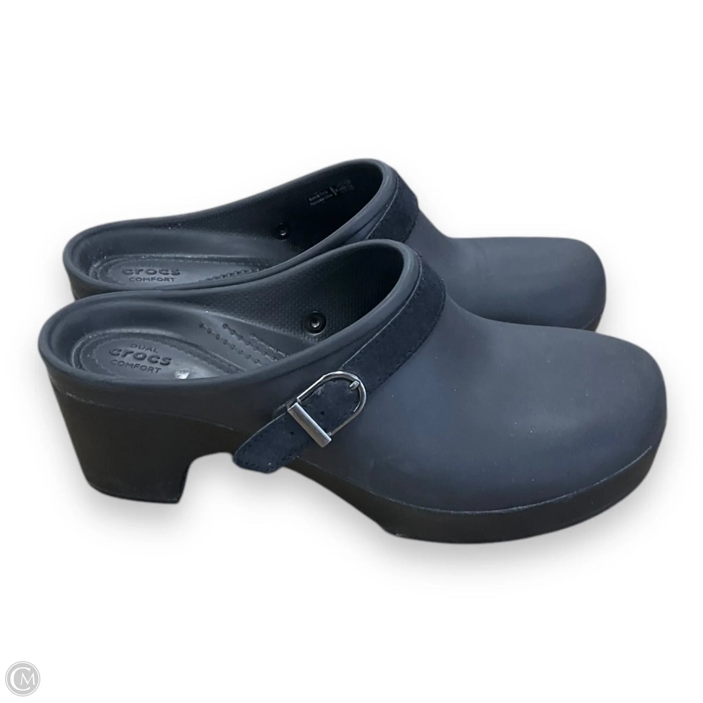 Shoes Heels Block By Crocs In Black, Size: 9