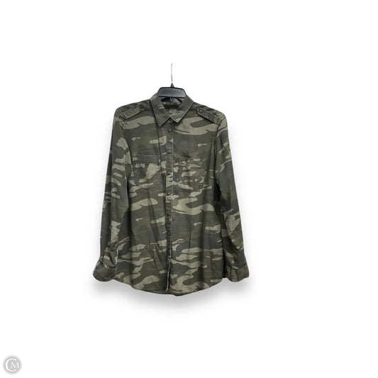 Top Long Sleeve By Express In Camouflage Print, Size: M