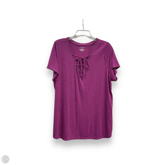 Top Short Sleeve Basic By Lane Bryant In Purple, Size: 1x