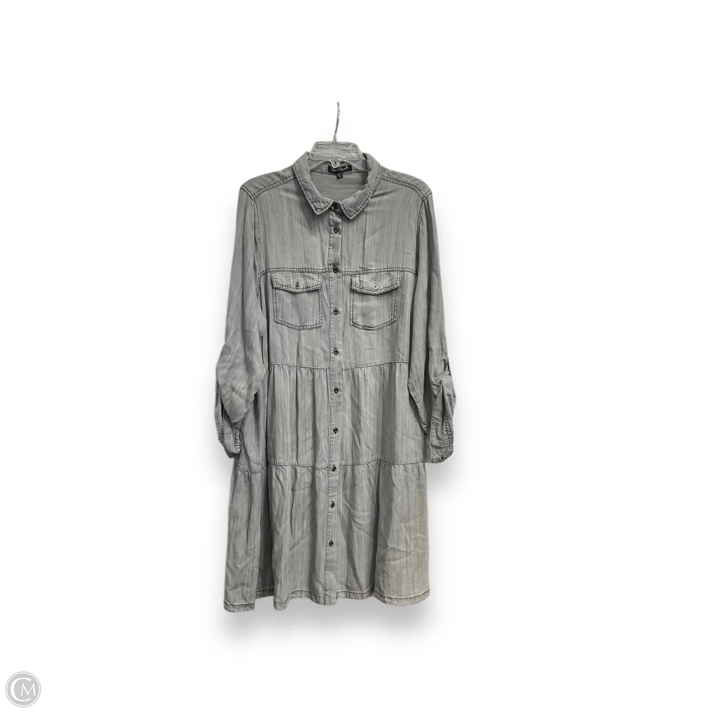 Dress Casual Short By Clothes Mentor In Grey, Size: 2x