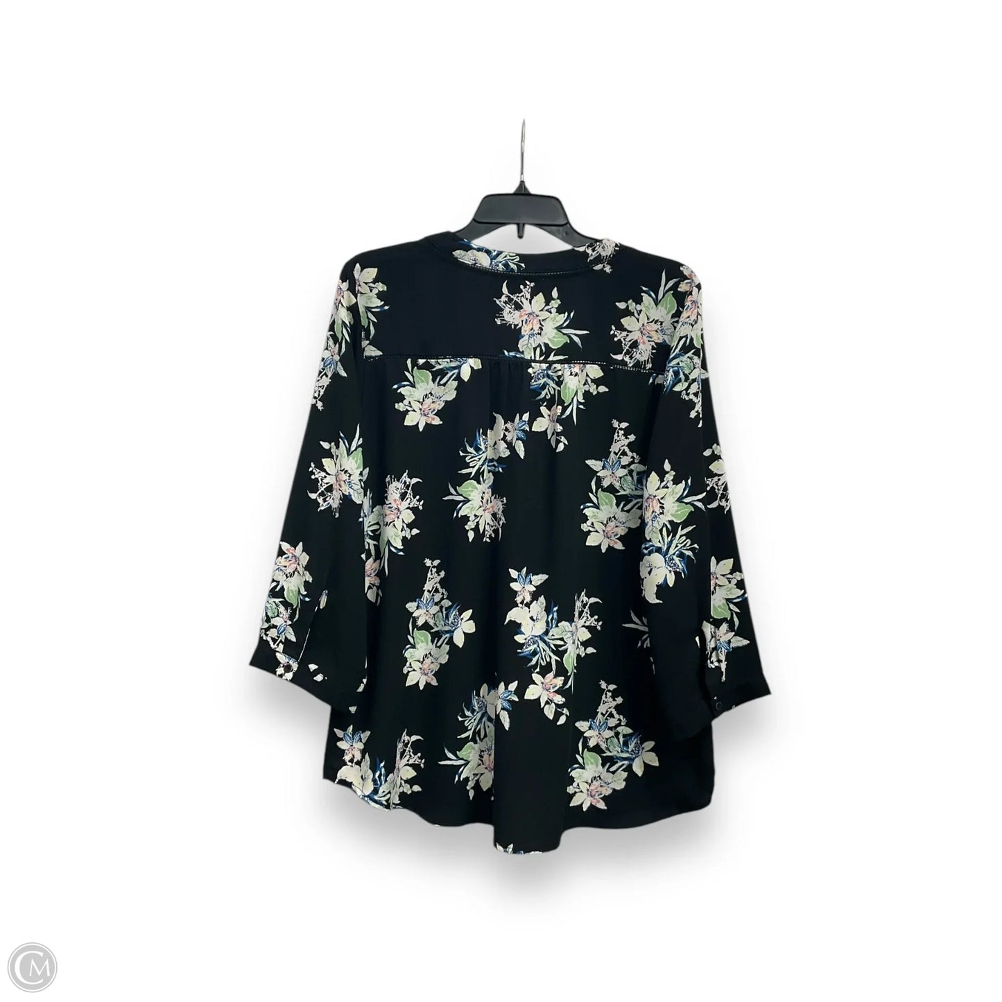 Blouse Long Sleeve By 41 Hawthorn In Floral Print, Size: L