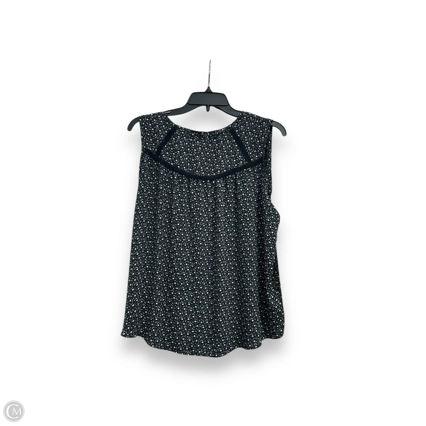 Blouse Sleeveless By Loft In Black & White, Size: L