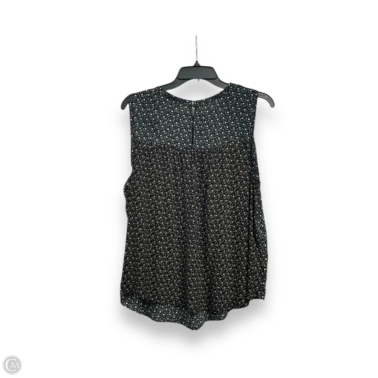 Blouse Sleeveless By Loft In Black & White, Size: L