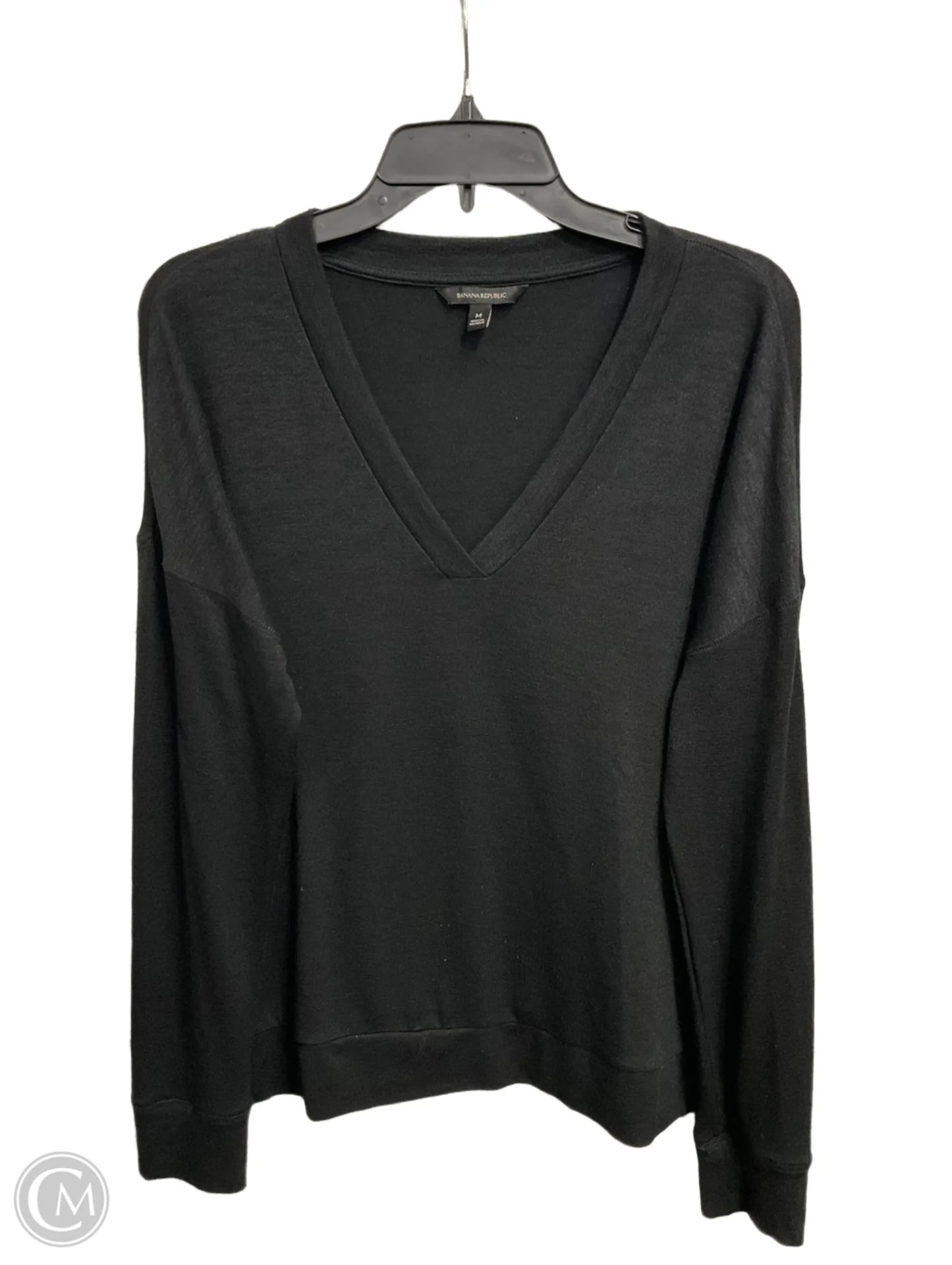 Top Long Sleeve Basic By Banana Republic In Black, Size: M