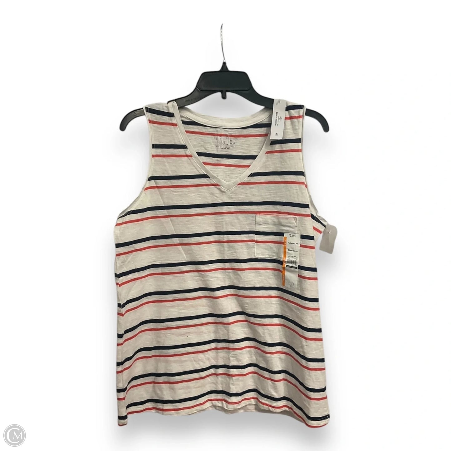 Tank Top By Time And Tru In Striped Pattern, Size: M