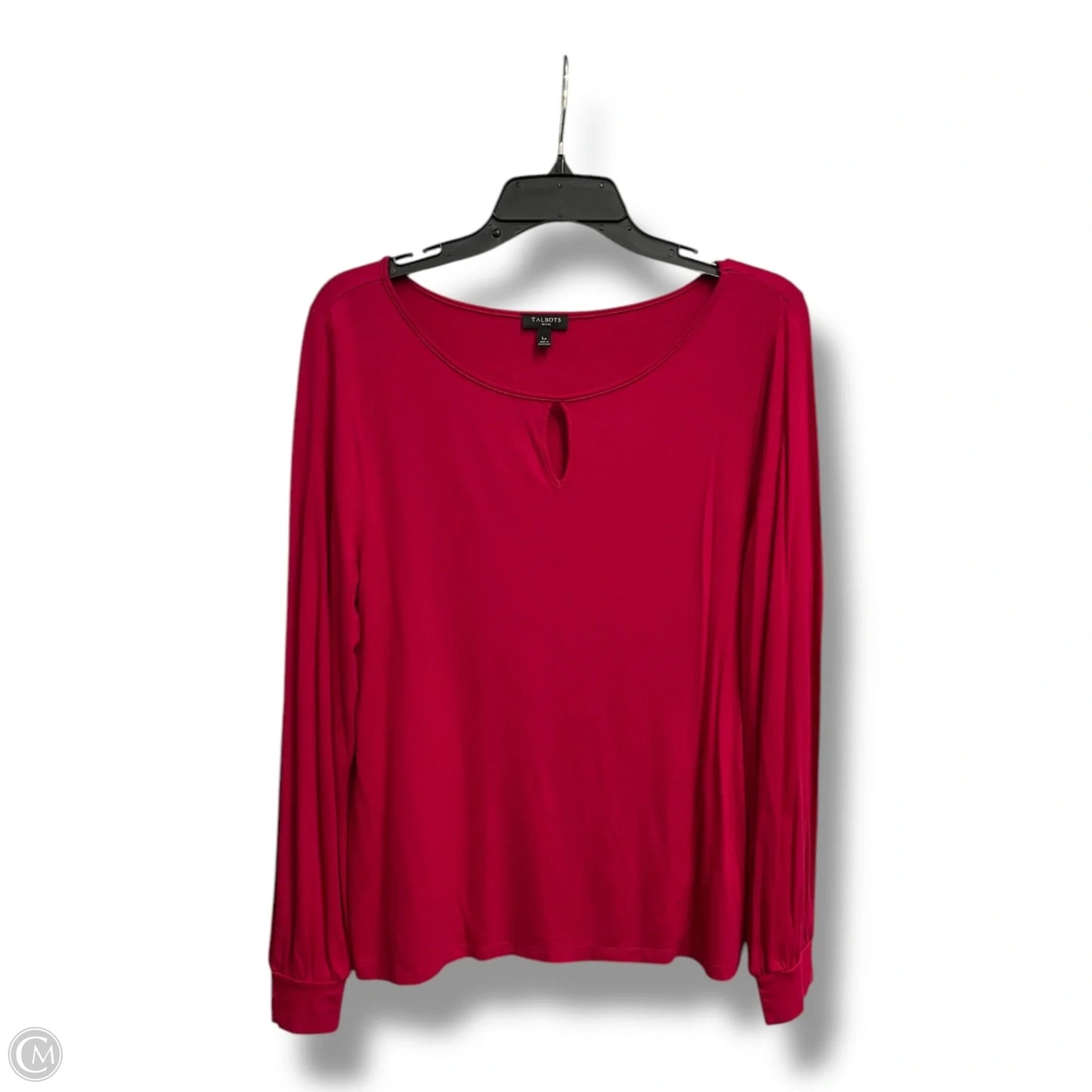 Top Long Sleeve Basic By Talbots In Pink, Size: L