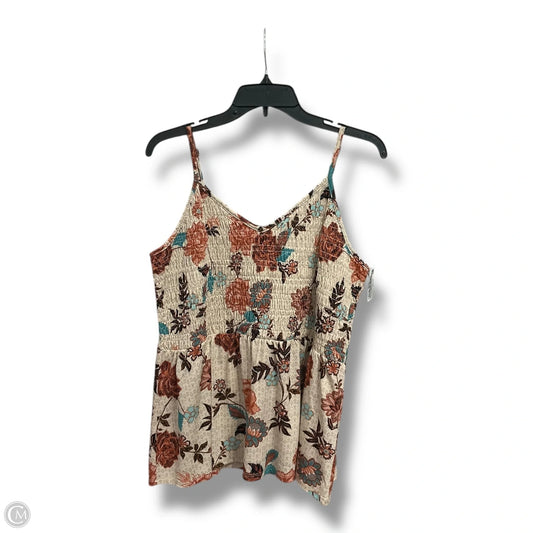 Top Sleeveless By Maurices In Floral Print, Size: Xl