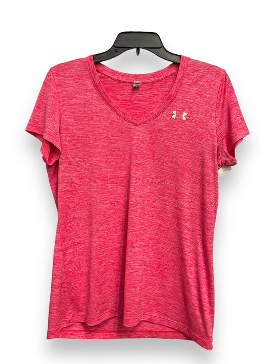 Athletic Top Short Sleeve By Under Armour In Pink, Size: M