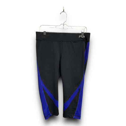 Athletic Capris By Fila In Black & Blue, Size: M