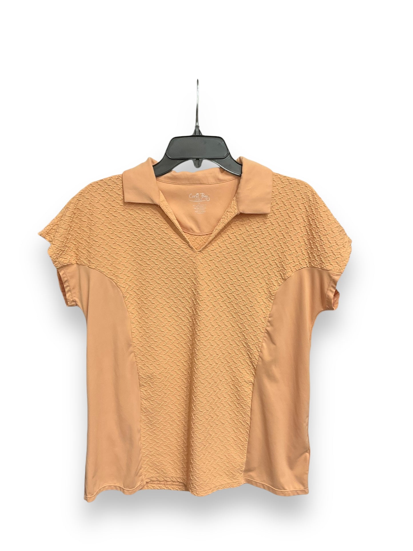 Athletic Top Short Sleeve By Coral Bay In Orange, Size: L