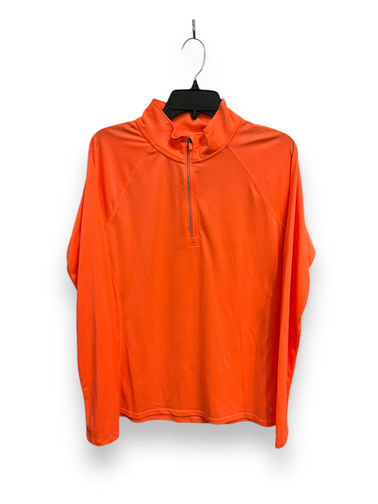 Athletic Top Long Sleeve Collar By Danskin Now In Coral, Size: L