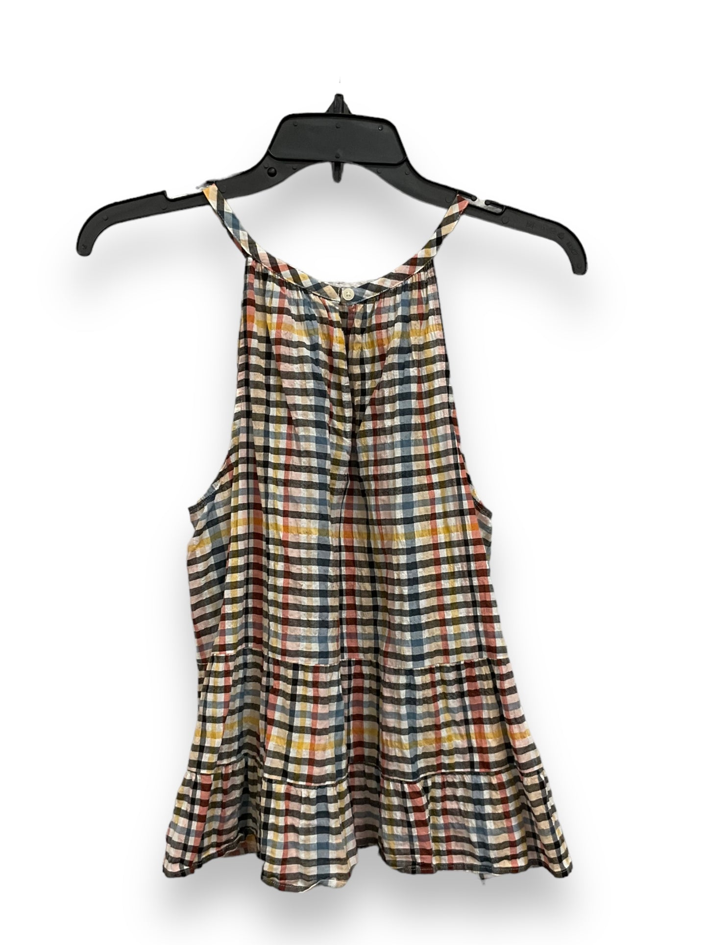 Plaid Pattern Top Sleeveless Loft, Size S