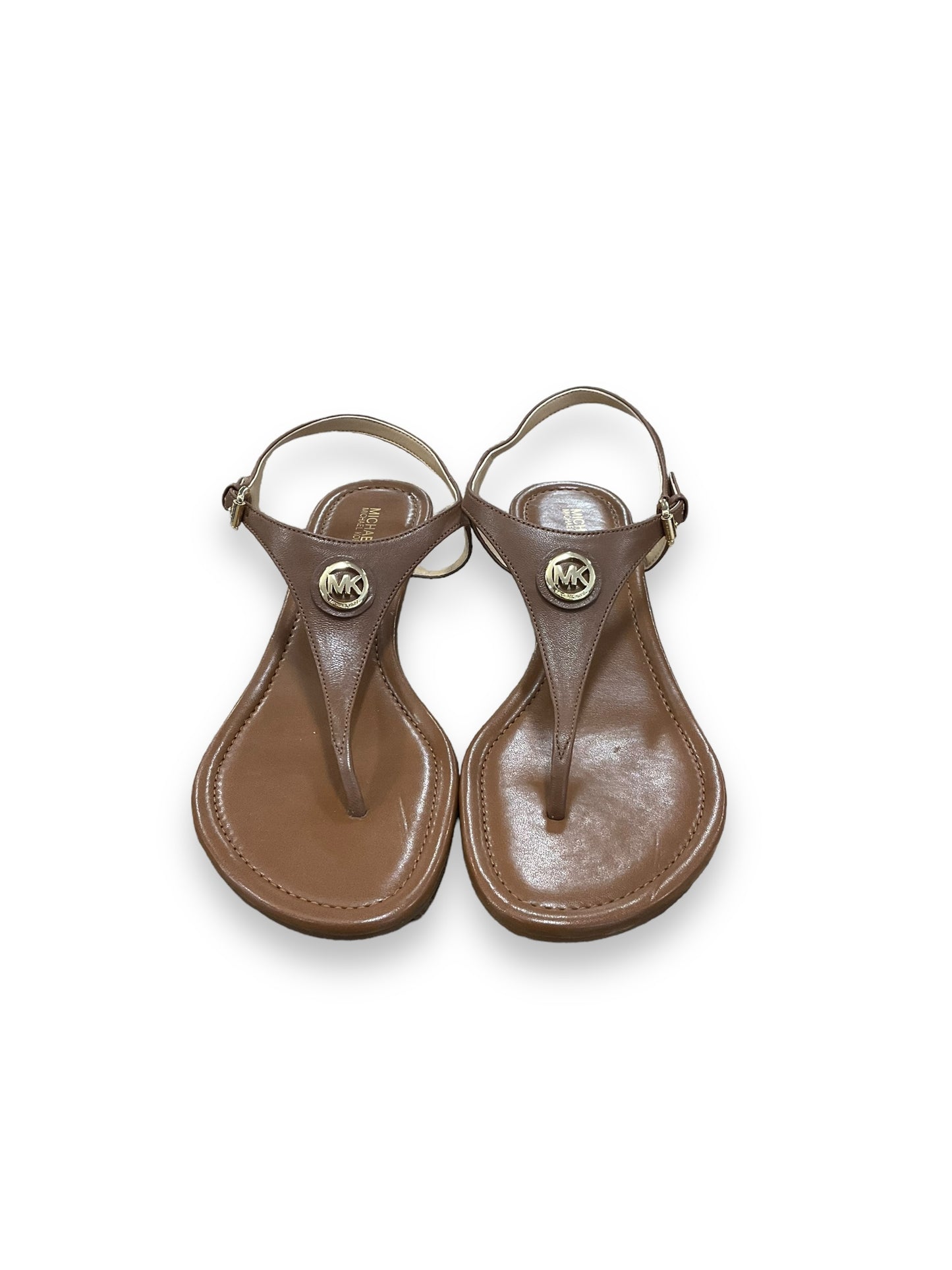 Brown Sandals Flats Michael By Michael Kors, Size 10