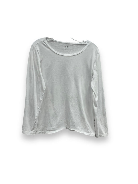 White Top Long Sleeve Basic Loft, Size L