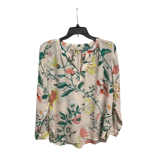 Blouse Long Sleeve By Loft In Floral Print, Size: S