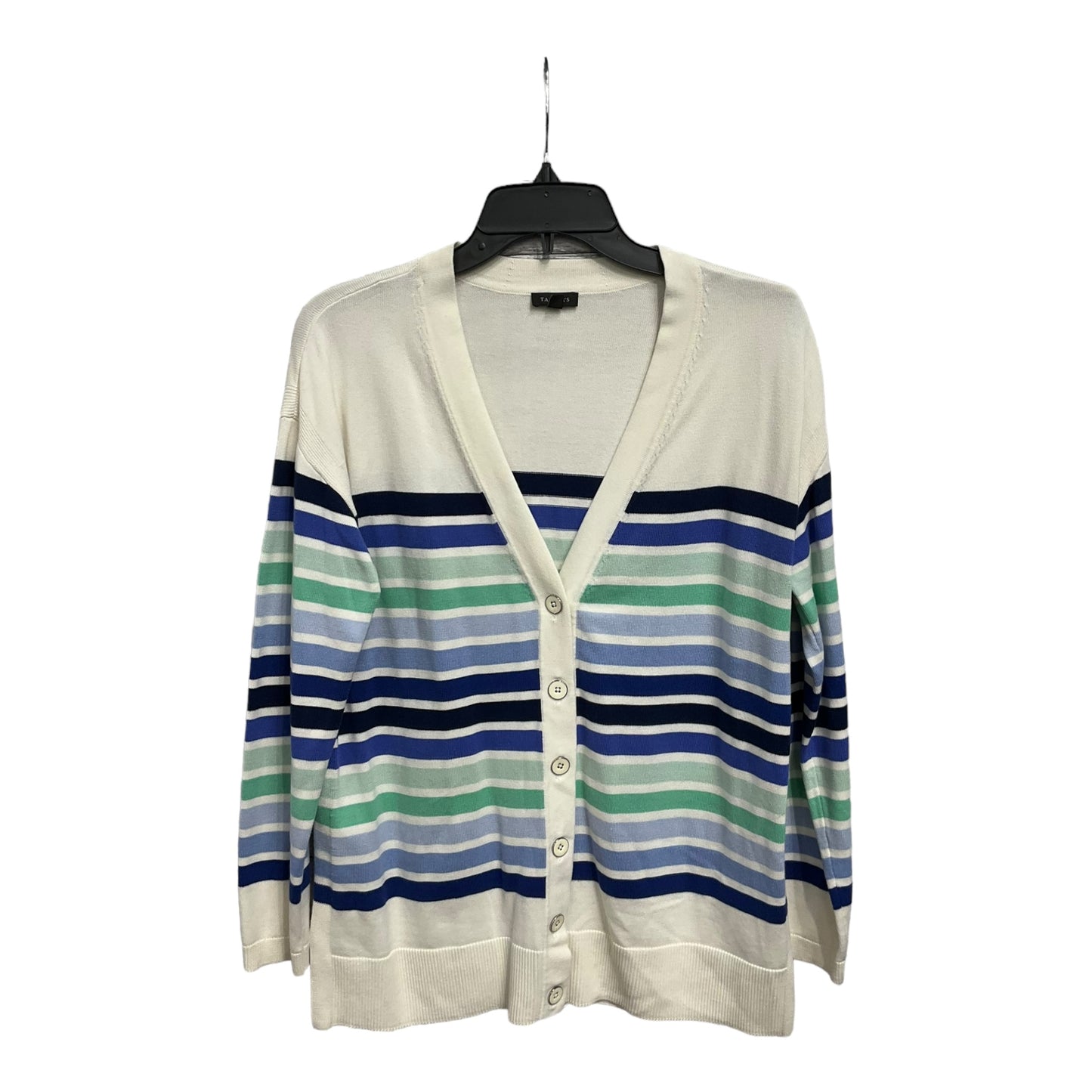 Cardigan By Talbots In Striped Pattern, Size: M