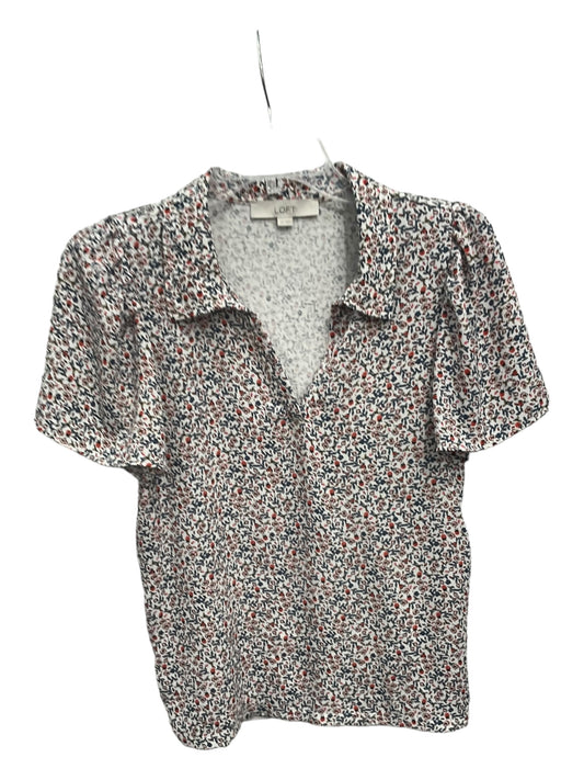 Blouse Short Sleeve By Loft In Floral Print, Size: Xs