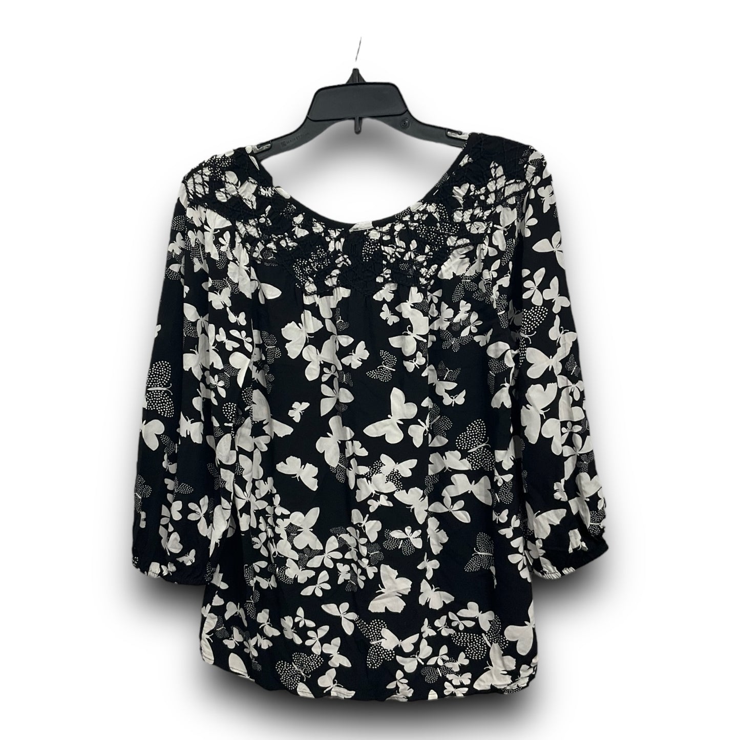 Top 3/4 Sleeve By Talbots In Floral Print, Size: S