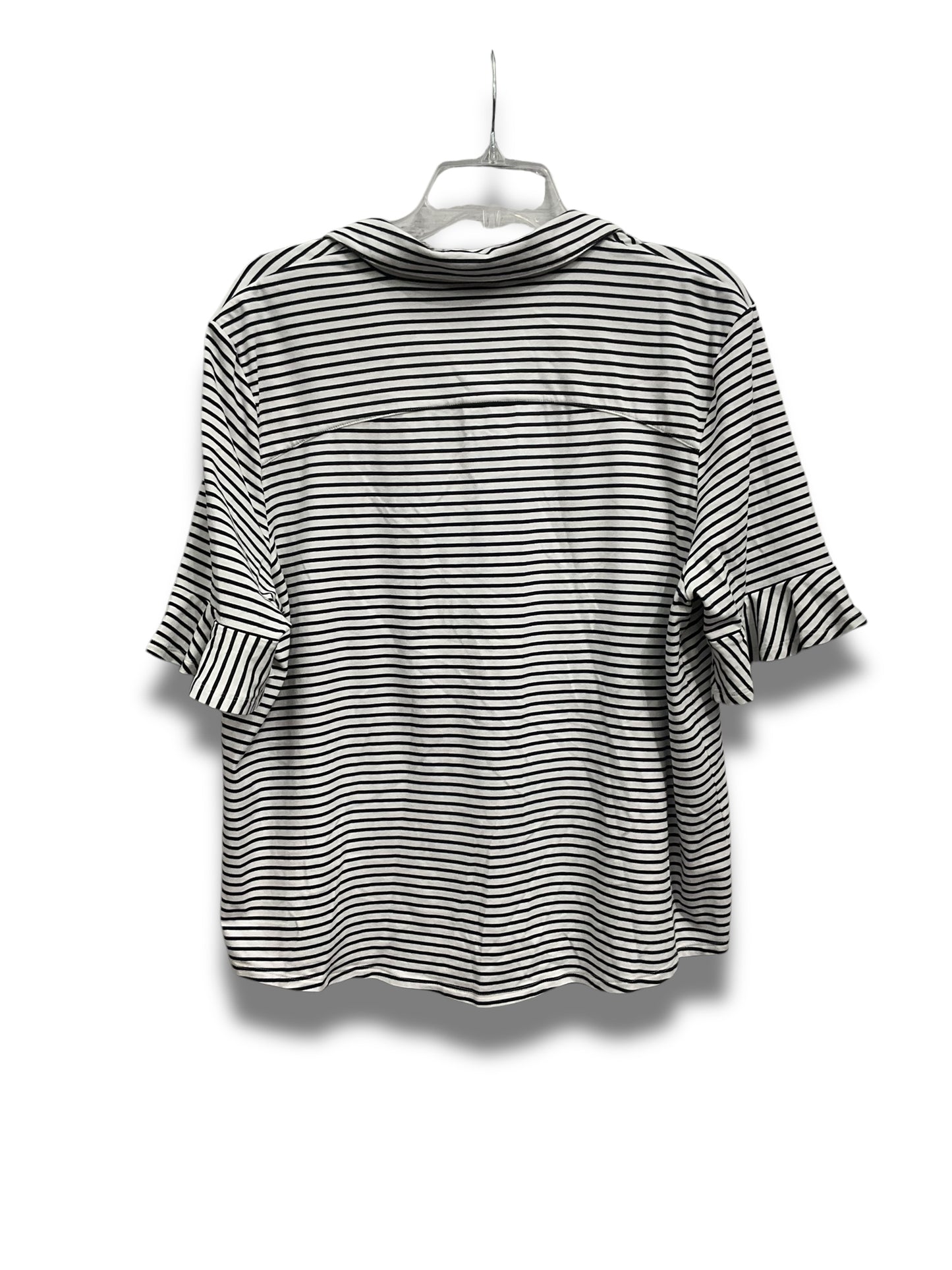 Top Short Sleeve By Chicos In Striped Pattern, Size: Xl