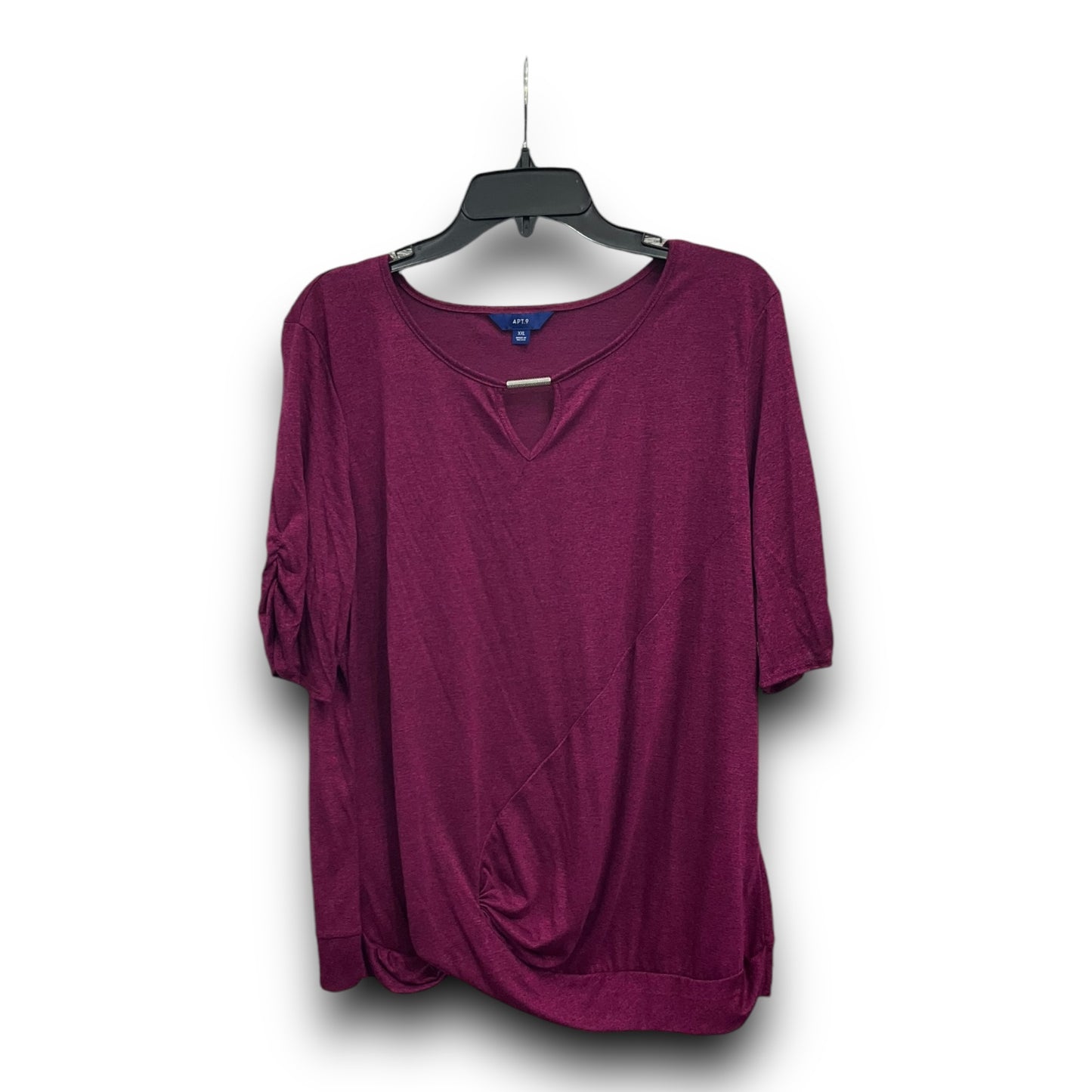 Top Short Sleeve By Apt 9 In Purple, Size: Xxl