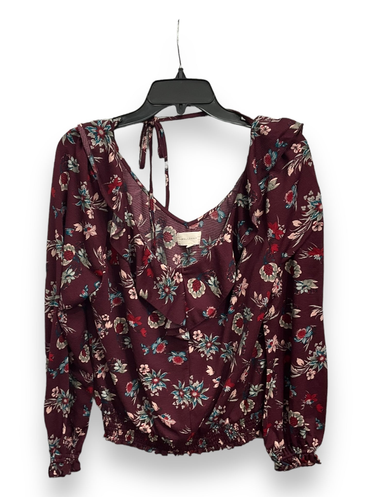 Top Long Sleeve By Melloday In Floral Print, Size: Xl